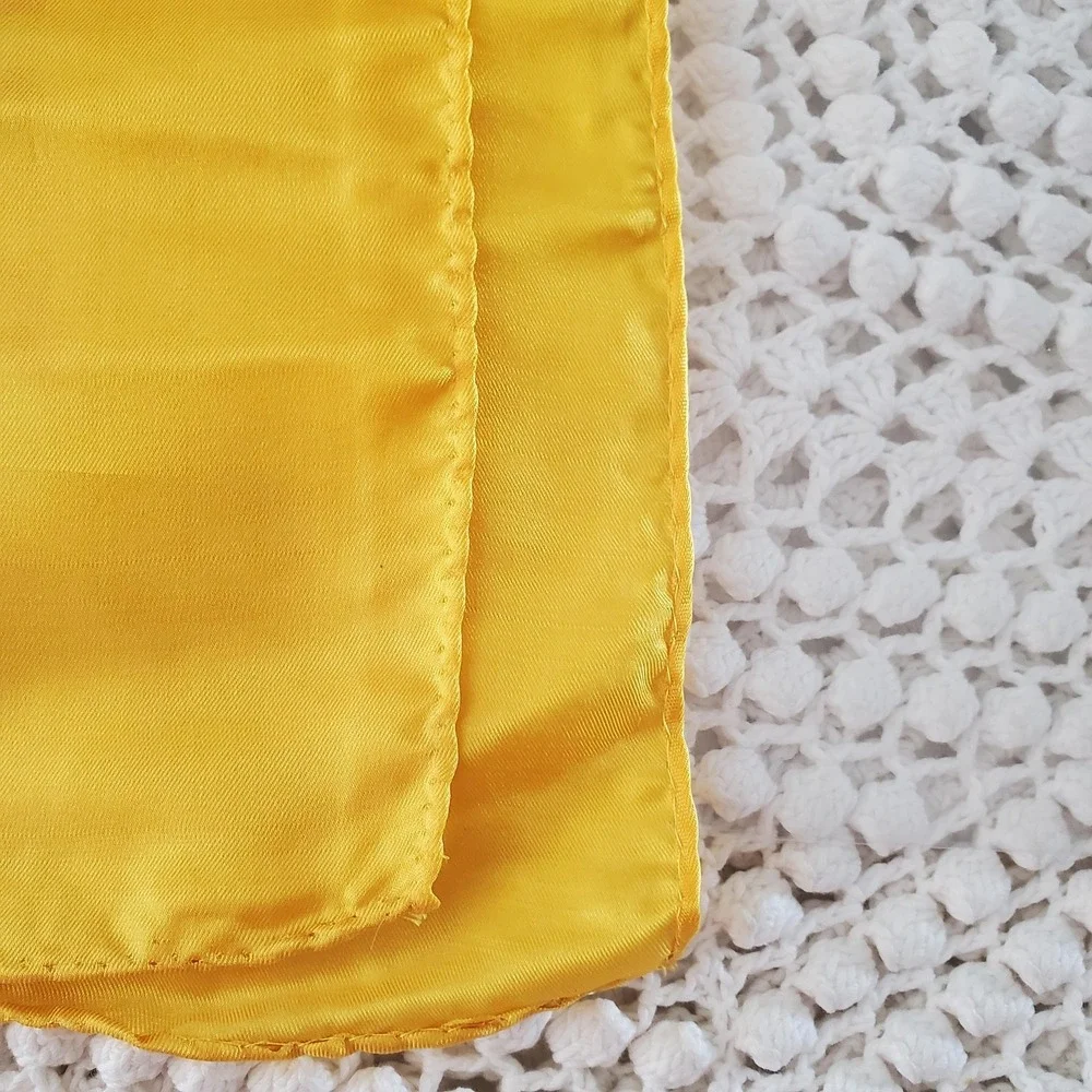 Vintage Glentex‎ Vera Neumann Scarf Womens Yellow Abstract Vinal Silk Made Japan